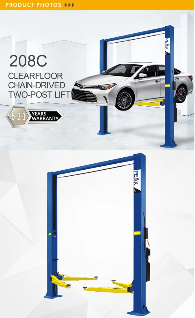 3.5 Tonne Capacity Cleanfloor-Style 2 Columns Car Lift (208C)