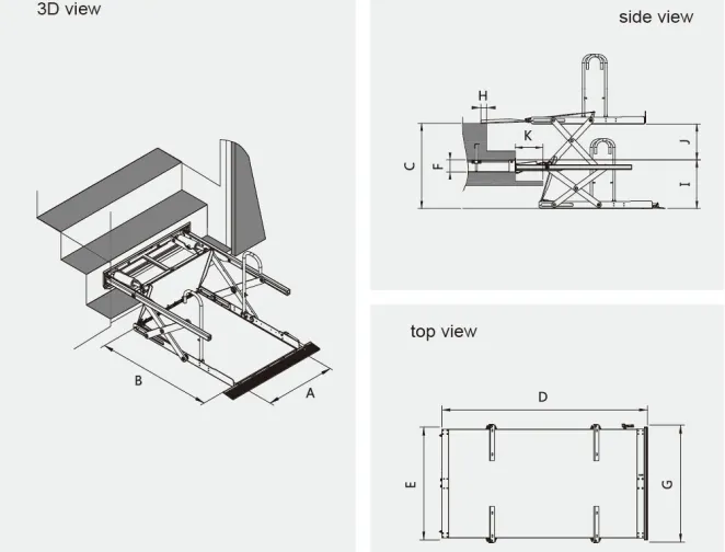 Auto Scissor Wheelchair Lifts Wheelchair Hoist to Help Passenger to Get on Bus