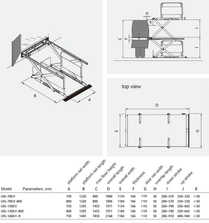 CE Hydraulic Wheelchair Lifts for Bus Uvl-1300II