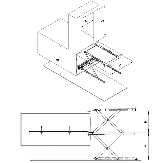 CE Scissor Wheelchair Lifter for Bus Hydraulic Wheelchair Lift