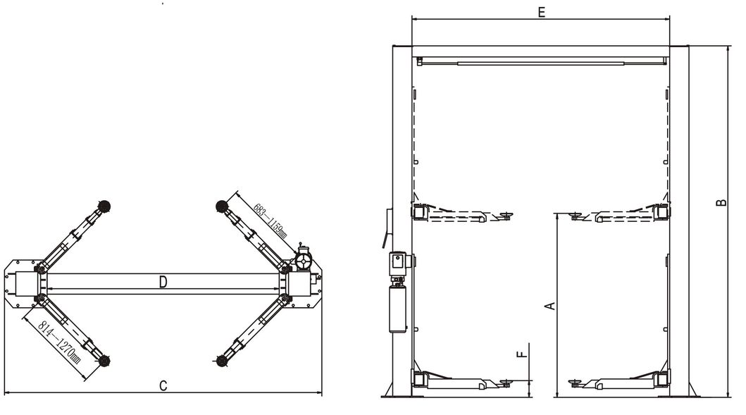 Clearfloor Two Post Lift Auto Repair Equipment and Tools (208C)